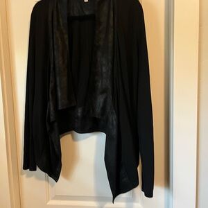 CAbi Women's Textured Black Leather Jacket